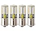 HRYSPN 5W Ba15s LED Bulb AC/DC 12V 1156 1141 Warm White 3000K Single Contact Bayonet SBC for Car RV Trailer Camper Boat Yard Interior Light Landscape Lighting (Pack of 4)