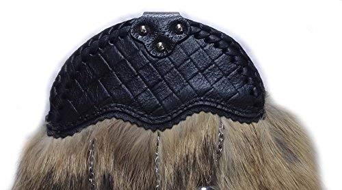 2 Scottish+Kilt+Coyote+Fur+Sporrans