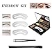 Eyebrow Kit - 3 Eyebrow Stencils,3 Brow Powders,1 Eyebrow Pomade,1 Eyebrow Brush,1 Eyebrow Tweezer and a Compact Mirrored Case,10 Piece Eye Brow Make Up Kit