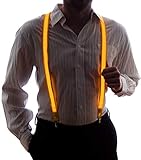 Neon Nightlife Men's Light Up LED Suspenders, One Size, Yellow