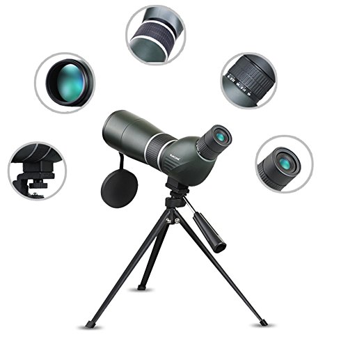Spotting Scopes Monocular Telescope Waterproof Telescope 15-45X60 Zoom Monocular 45 Degree Angled Telescope for Birding Hunting Target Shooting with Portable Tripod