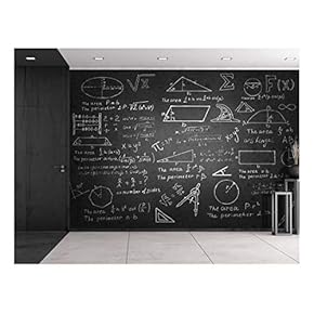 Mathematical Problems on a Chalk Board - Wall Mural, Removable Sticker, Home Decor - 66x96 inches