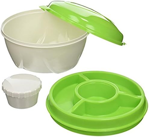 Salad To-go Chiller Bowl with Portable Salad Kit and Locking Lid Tabs.