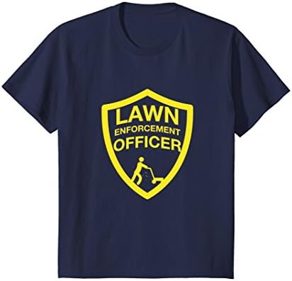 Kids Lawn Enforcement Officer Grass Cutter Lawn Mower T-Shirt 8 Navy