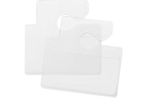 MTRPS 4 PCS Clear Parking Permit Holder, Horizontal Parking Lot Pass Rear View Mirror Hanger, Transparent Hang Tag Card Holde