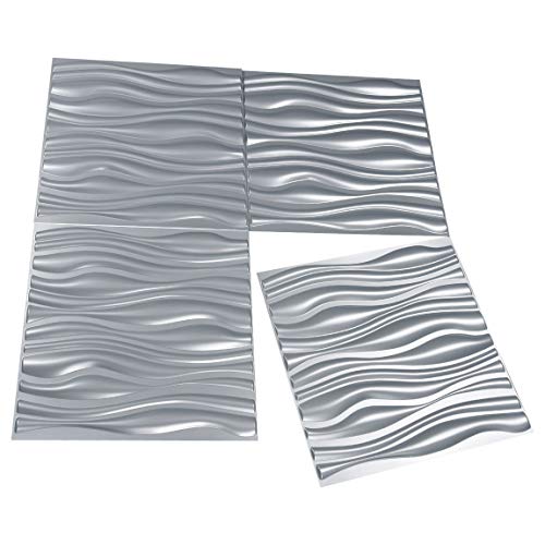 Art3d PVC Wave Board Textured 3D Wall Panels, Grey, 19.7" X 19.7" (12 Pack) on Galleon Philippines
