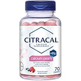 Citracal Calcium Pearls, 400 mg Calcium Carbonate with 1000 IU Vitamin D3, Bone Health Supplement for Adults, Pill Alternative Pearl Chewables, Berries and Cream Flavor, 70 Count