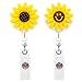 Ascrafter PVC Sunflower Retractable Badge Holders, ID Badge Reel with 360 Degree Clip,2 Pack