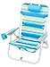 Rio Beach 4-Position Backpack Lace-Up Suspension Folding Beach Chair, Cool Blue Stripe