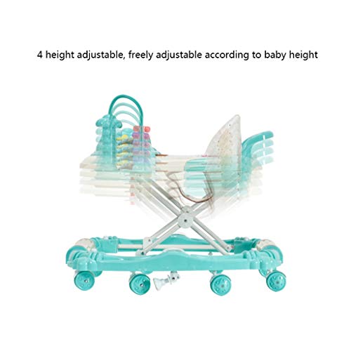 2 in 1 Walk & Rock Baby Walker Rocker and Entertainer,6-18months Baby Walker，Multi-Function Child Anti-Rollover Folding Baby Walker, Multi-Function Stroller, Adjustable Height (Color : Blue) - Thumbnail 6