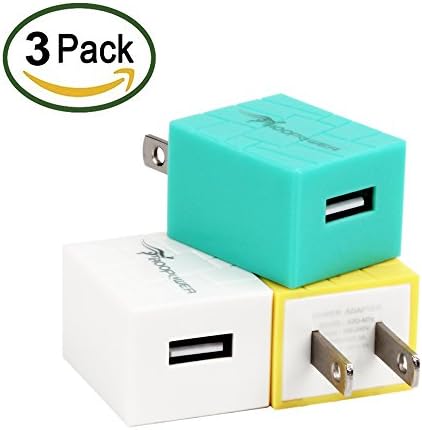 Roopower (3-Pack) 5W USB Wall Travel Charger Power Adapter for iPhone, iPod, Speaker Headset &amp; Power Bank-Mixed Colors