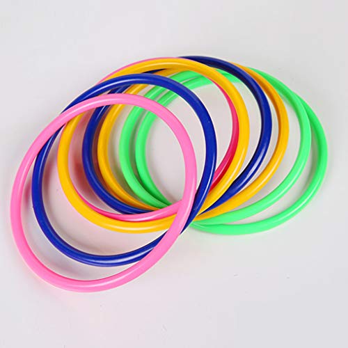 Tralntion 12PCS/Set Fun Game Intelligence Educational Toys Stacking Plastic Hoopla Ring Toss Cast Throw Circle Set Toy