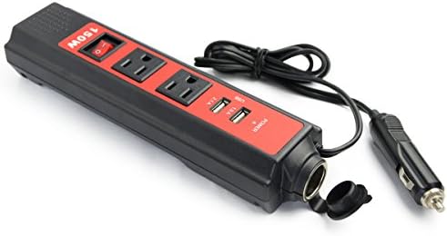 Tonny 150W Car Power Inverter DC 12V to 110V AC Converter with 3.1A Dual USB Charger Adapter-Black