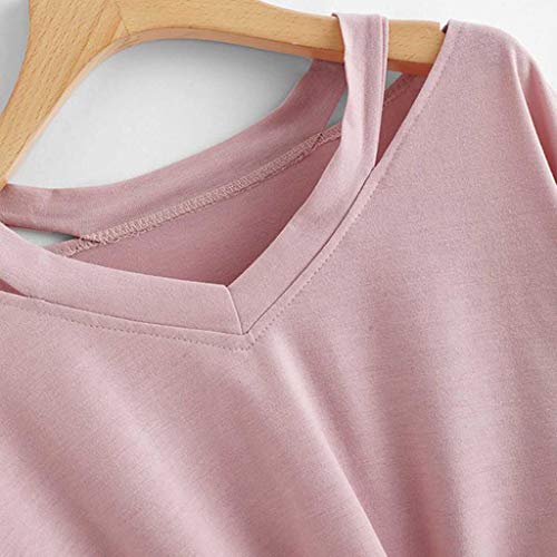 Respctful ♫♫Women's Casual Round Neck Short Sleeve Times prinCrop Top T-Shirt for I Love You 3000 Times Clothing Pink