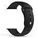 iMOMO [3 Pieces] Watch Band 38mm, Soft Silicone Sport iWatch Band [2 Lengths] Large/Small Wrist Strap Replacement for apple watch Models 38mm - Black