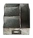 Creative Co-op DA6881 Metal Desk Organizer with 4 Compartments in Galvanized Finish
