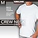 6 Pack Kirkland Signature Men's Crew Neck T-Shirts 100% Cotton Tagless - White