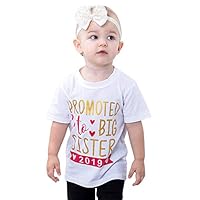 GOOMEMOO Toddler Baby Girl Promoted to Big Sister Shirts T-Shirt Top Blouse White