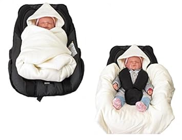 Einschlagdecke für die Babyschale Fußsack für kalte Tage in verschiedenen Farben von HOBEA-Germany, Farben Winterdecken:weiß