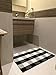 Cotton Buffalo Plaid Rugs Buffalo Check Rug Black and White Checkered Rug Welcome Doormat Rug for Kitchen Carpet Bathroom Outdoor Porch Laundry Living Room Braided Washable Throw Mat (23.6