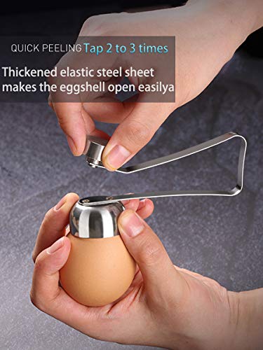 Egg Cracker Topper Set for Soft Hard Boiled Eggs Shell Removal Includes 1 Egg Cutter, 1 Egg Slicer and 4 Egg Cups
