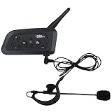 Vnetphone Wireless Bluetooth Football Referee Intercom Motorcycle Snowmobile Headset Full Duplex Waterproof Interphone With FM Function For 4 Users V4C 1200 Meter(1pcs)