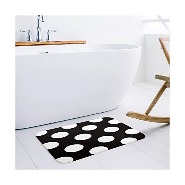 SIMIGREE Simple Black and White Polka Dot Area Rug, 32" x 20"