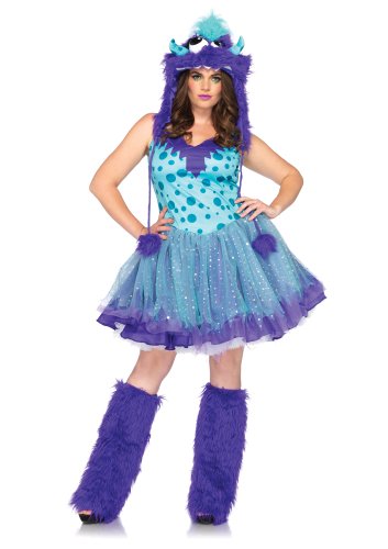 Leg Avenue Plus-Size Plus Size Dress with Tutu Skirt Furry Monster Hood
