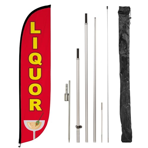 LookOurWay Feather Flag Pole Kit - 12 Feet Tall Advertising Flag Banner with Fi…