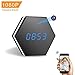 Mini Camera Clock-ENKLOV HD 1080P WiFi Smart Mirror Clock with Night Vision Two-Way Audio Motion Detection Colorful LED light,for Wall and Desk,Perfect Gift …