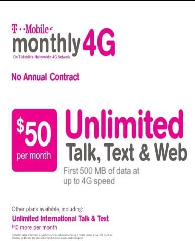 $50 T-mobile Prepaid SIM Card Unlimited Talk Text and Web