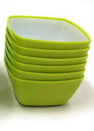 Honeyshopee SKI Microwave Safe 6 Small Bowls - Square (Color May Vary)