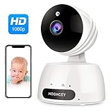 WiFi Home Security Camera with Pan Tilt Zoom, 1080P Wireless IP Indoor Camera with 2 Way Audio,Motion Detection,Night Vision for Pet Baby Monitor (White)
