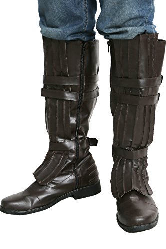 Anakin Skywalker Boots Deluxe Brown PU Shoes Star Cosplay Wars Costume Xcoser - Image 3