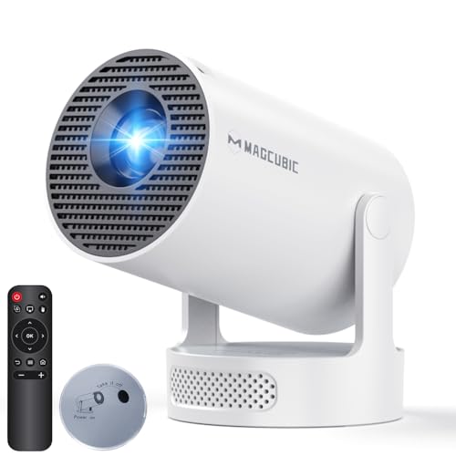 Magcubic HY300pro+ 4K Projector, Projector with Android 14 and Auto Trapezoidal Correction, WiFi 6 and Bluetooth 5.4, 180° Rotation, 5W Speaker