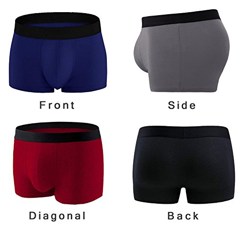 ADOLPH Men's Boxer Briefs 5 Pack No Ride-up Breathable Comfortable Cotton Underwear - Thumbnail 3