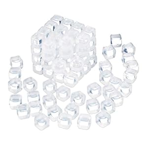 Relaxdays IJsblokjes herbruikbaar, 100 stuks, permanente ijsklontjes kunststof, dranken koelen, feestijsblokjes…