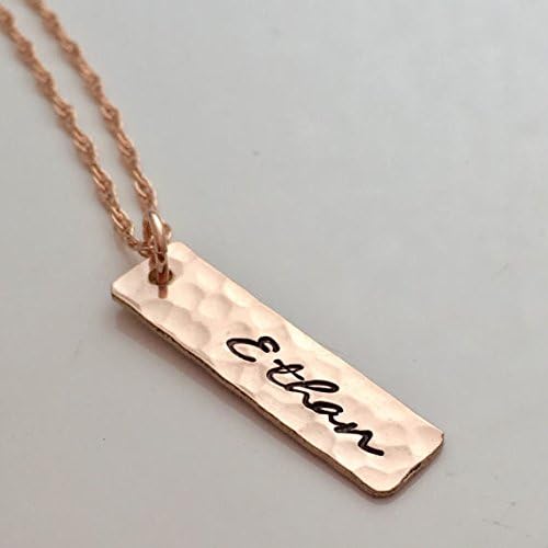 Name Necklace - Personalized Bar Necklace Rose Gold Filled Jewelry