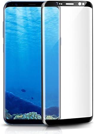 Atill - S8 Plus Black Tempered Glass Samsung Screen Protector 3D Curved Full Coverage Ultra Clear Shatter (Black)