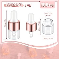 Didaey 100 Pcs Mini Glass Dropper Bottle Bulk Clear