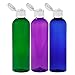 MoYo Natural Labs 8 oz Travel Bottles, Empty Travel Containers with Flip Caps, BPA Free PET Plastic Squeezable Toiletry/Cosmetic Psychedelic Bottle (3 pack, Multi Color)