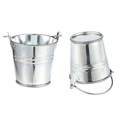 24 Pack Mini Metal buckets, Small Tin Pails with Handles for Party
