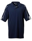 Adidas Men's ClimaLite 3 Stripes Cuff Polo Shirt, XXX-Large, COLLEGIATE NAVY/WHITE