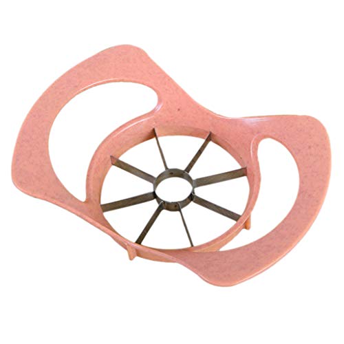 Binmer (TM) Kitchen 8 Pieces Of Apple Slicer Fast Cutter Pear Fruit Divider Tool Comfort Handle Peeler (Pink)