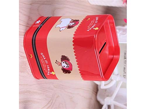 Saving Money Box Tinplate Creative Coin Counting Money Jar Piggy Bank Storage Box Money Box_(Red) Money Pot - Thumbnail 3