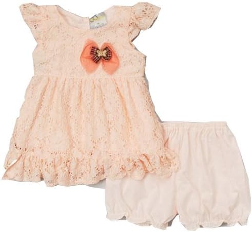 SILLY SISSY OFF WHITE LACE ANGEL SLEEVE DRESS & BLOOMERS 12MTHS - New