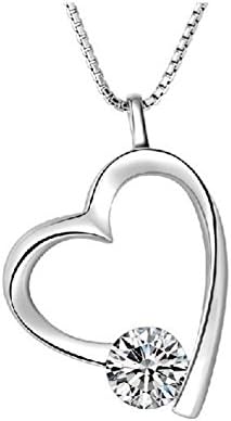 Sinkfish NL80023 Platinum Bracelet Necklace for Women,Heart-Shaped & Fashion Jewels Clavicle Chain - Gift,Silver