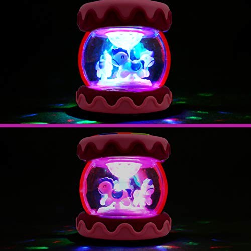 WISHTIME Baby Musical Drum Toy - Educational Learning Toy for Baby Electronic Drum Instruments with Lights for 1 2 3 Year Old Toddlers Kids Boys and Girls(Pink) - Thumbnail 4