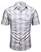 Hanmor Men's Casual Cotton Short Sleeve Plaid Western Button Down Dress Shirts