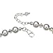 Sterling Silver Ankle Bracelet, Crystal Simulated Pearls 9